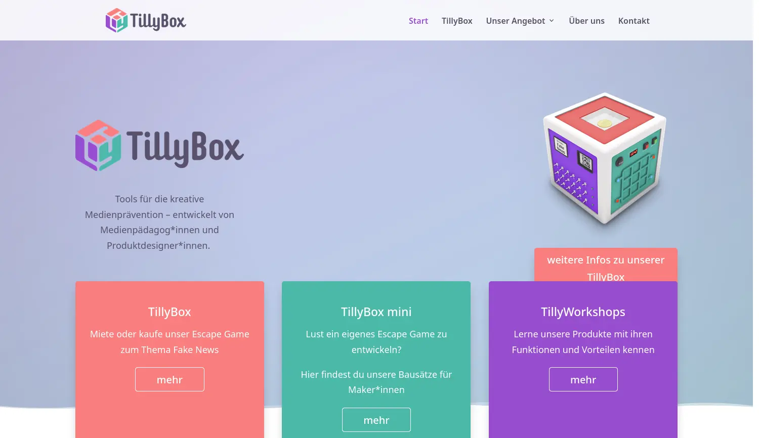 Website der Firma TillyBox UG (haftungsbeschränkt)