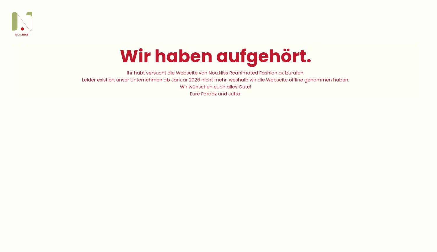 Website der Firma Jutta Meisen und Faraaz Sedaghati, Reanimated Fashion GbR