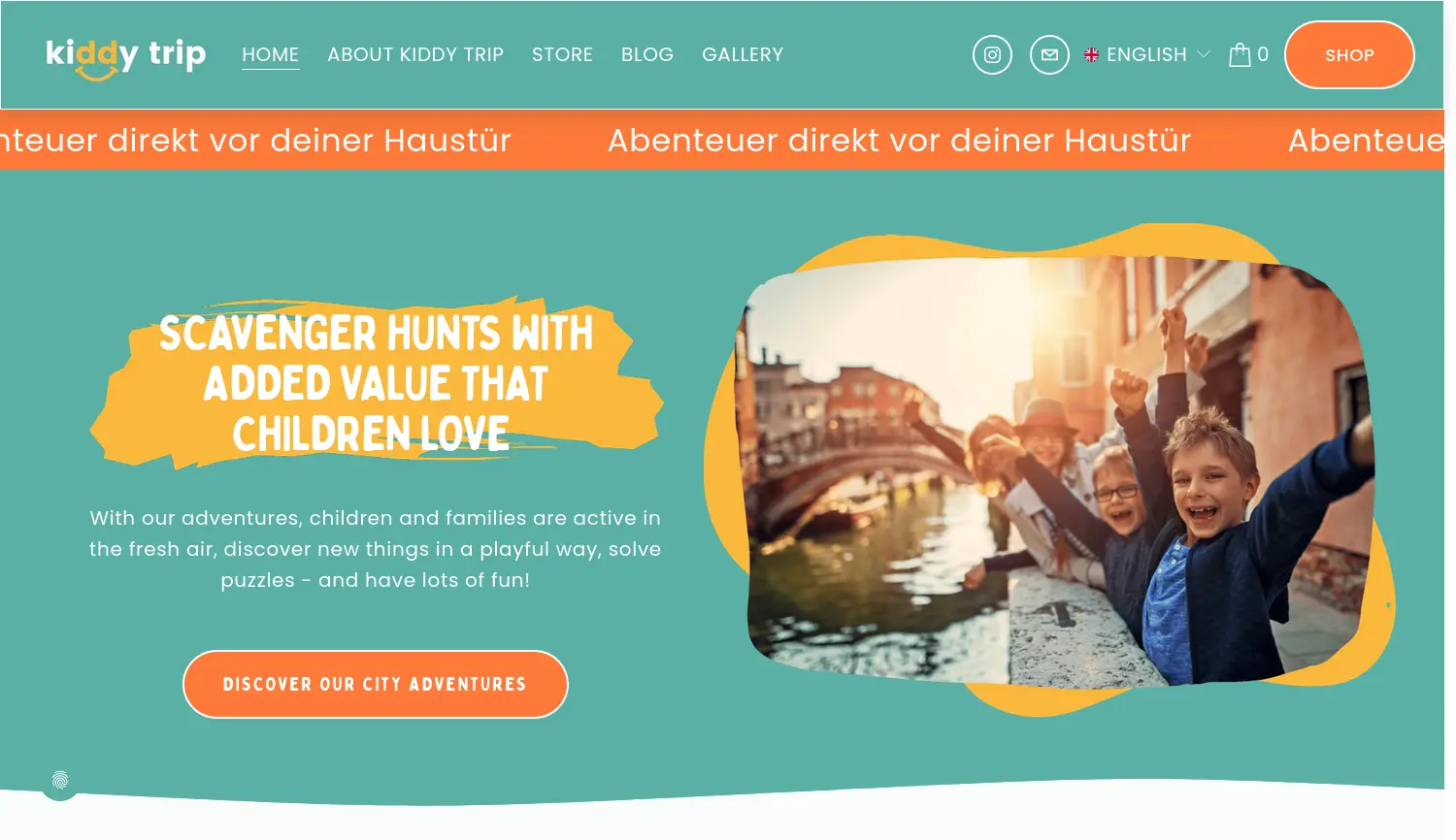 Website der Firma KiddyTrip, owner: Anastasiia Borovyk