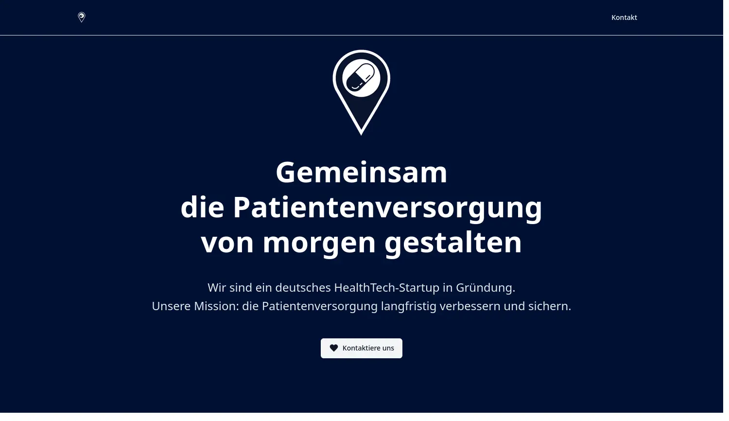 Website der Firma MedMaps-Connect – Projekt in Gründung