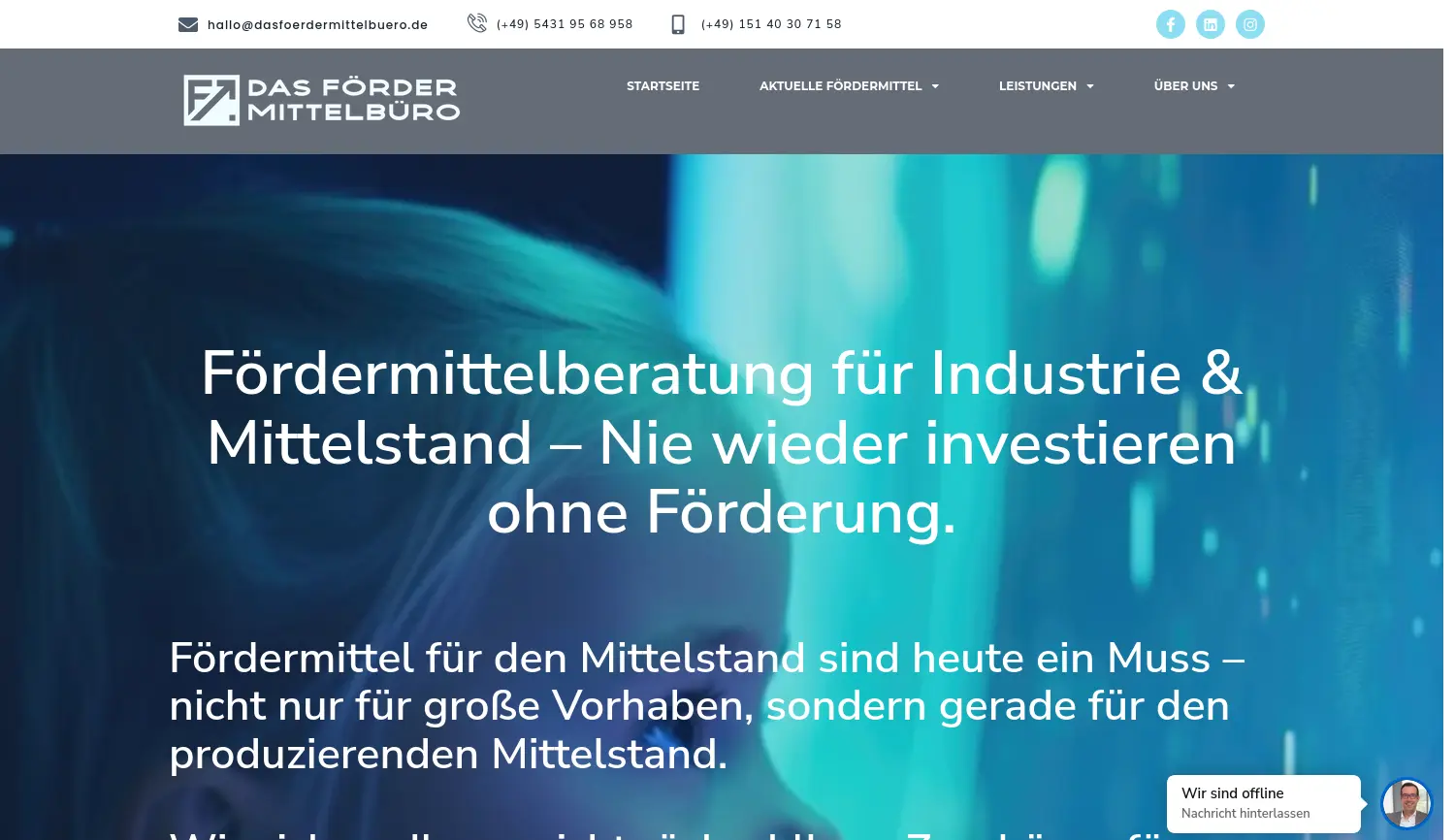 Website der Firma dasFördermittelbüro