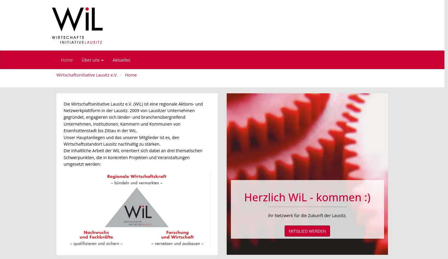Website der Firma Wirtschaftsinitiative Lausitz e.V.