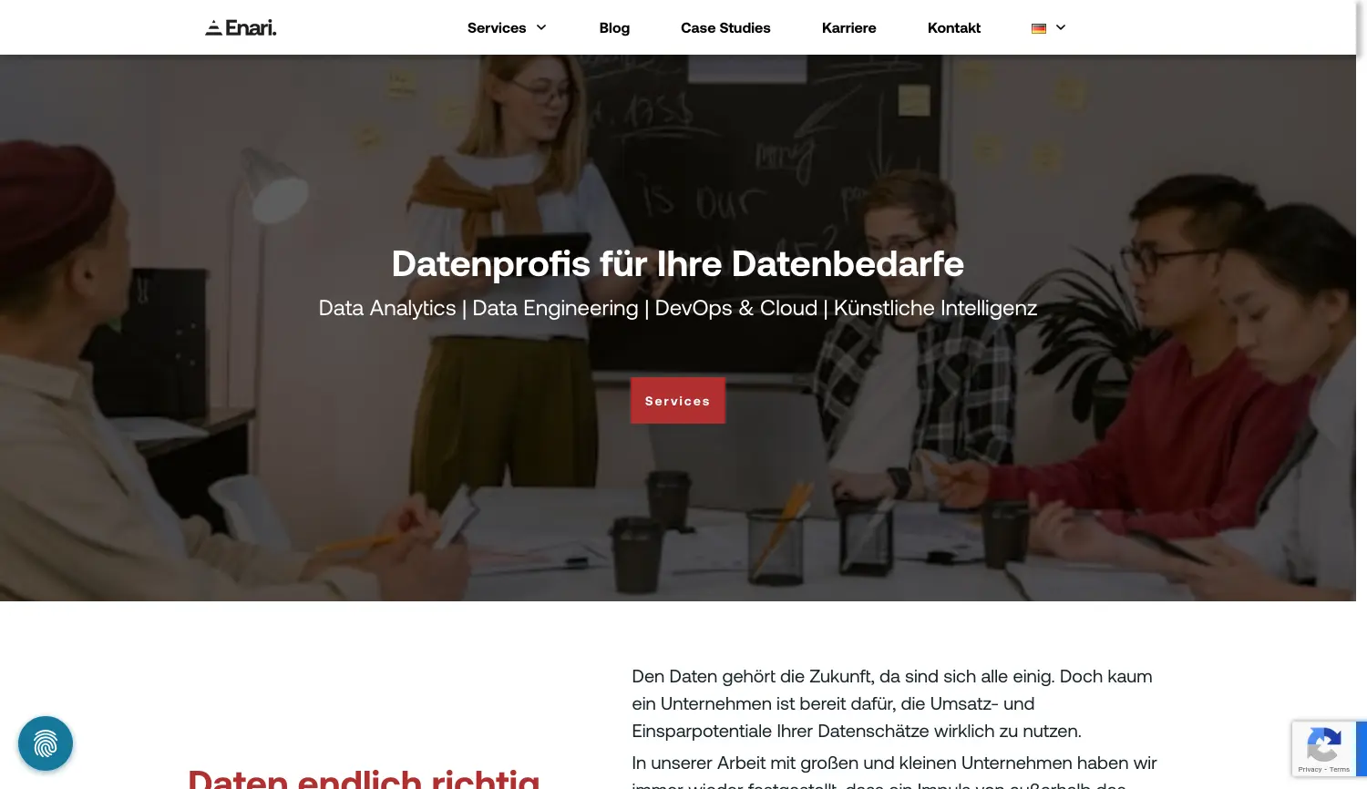 Website der Firma Enari GmbH