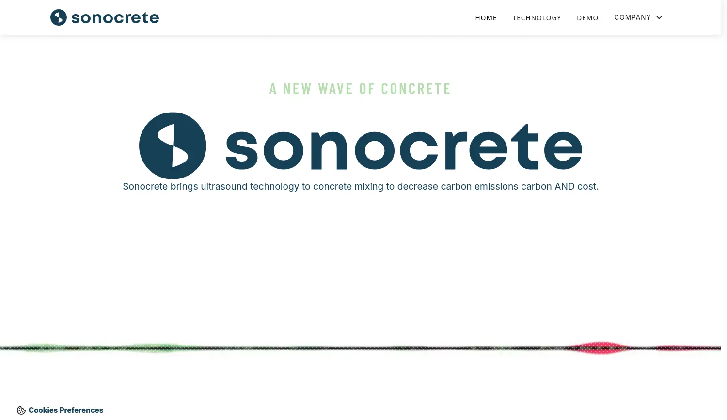 Website der Firma Sonocrete GmbH