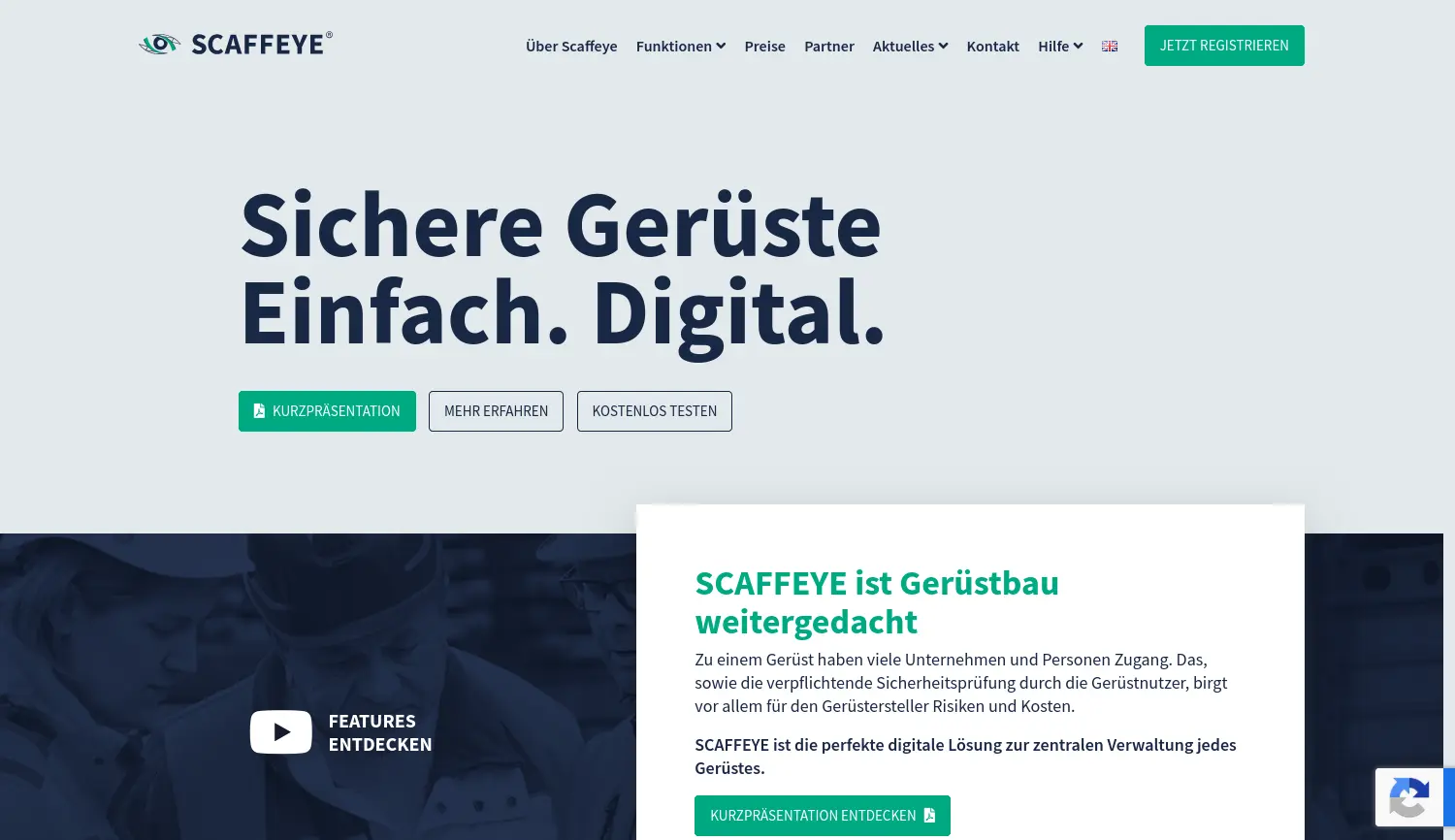 Website der Firma SCAFFEYE GbR