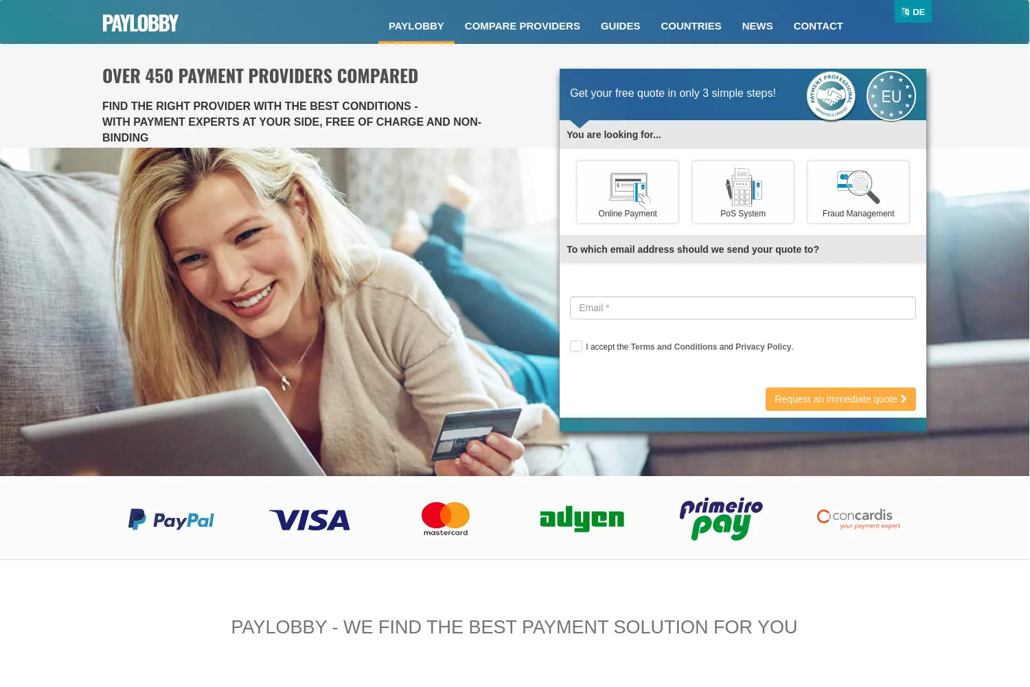 Website der Firma Paylobby GmbH