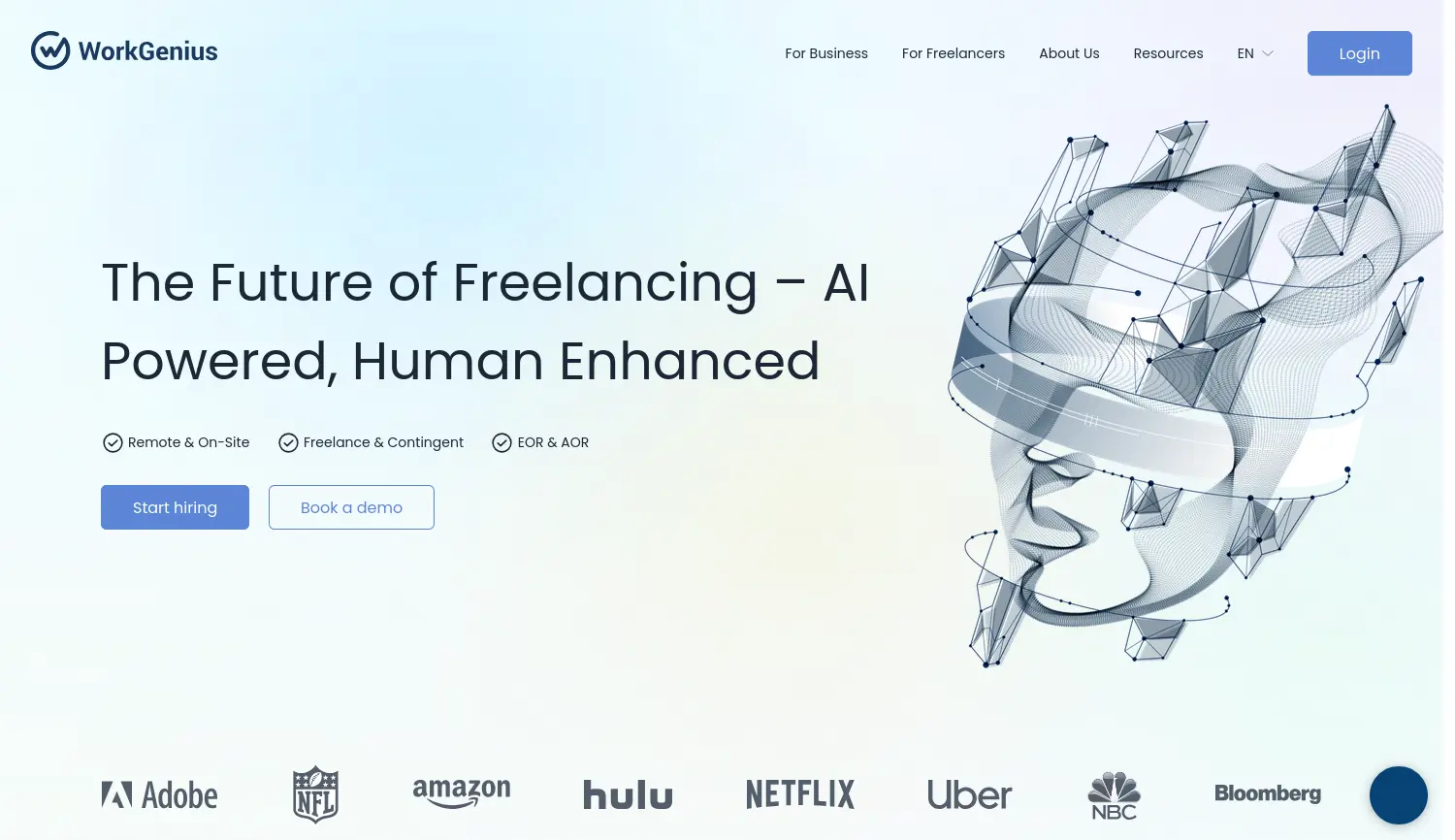Website der Firma WorkGenius GmbH