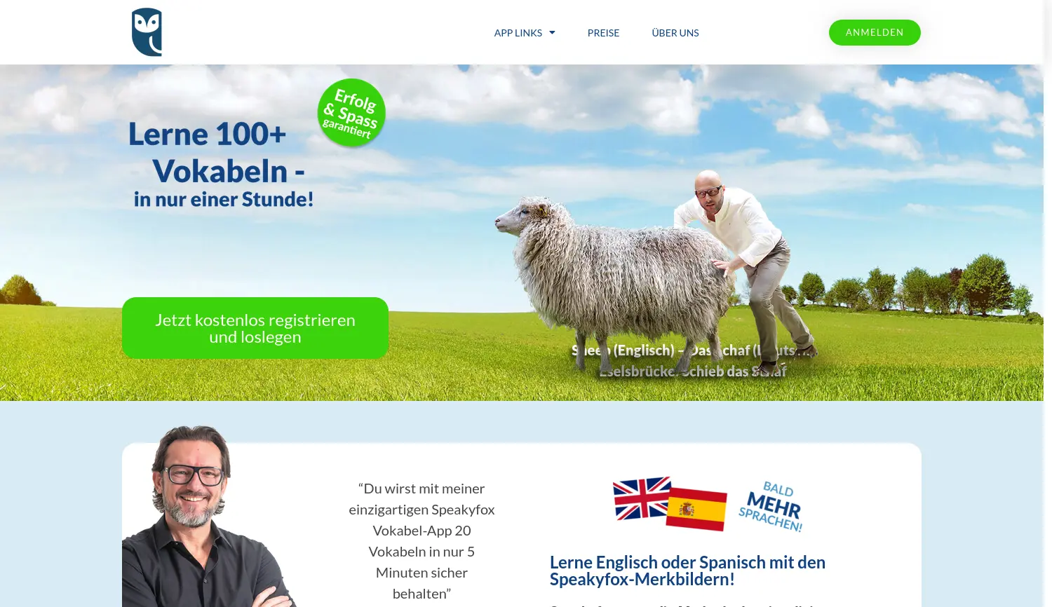 Website der Firma Learnfox GmbH