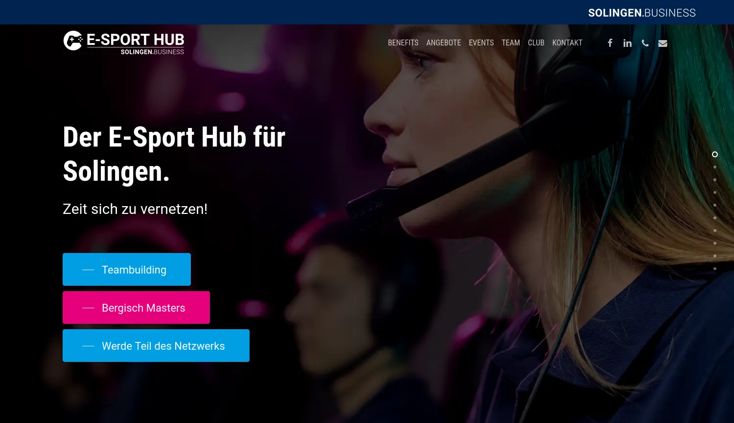 Website der Firma Gründer- und Technologiezentrum Solingen GmbH & Co. KG