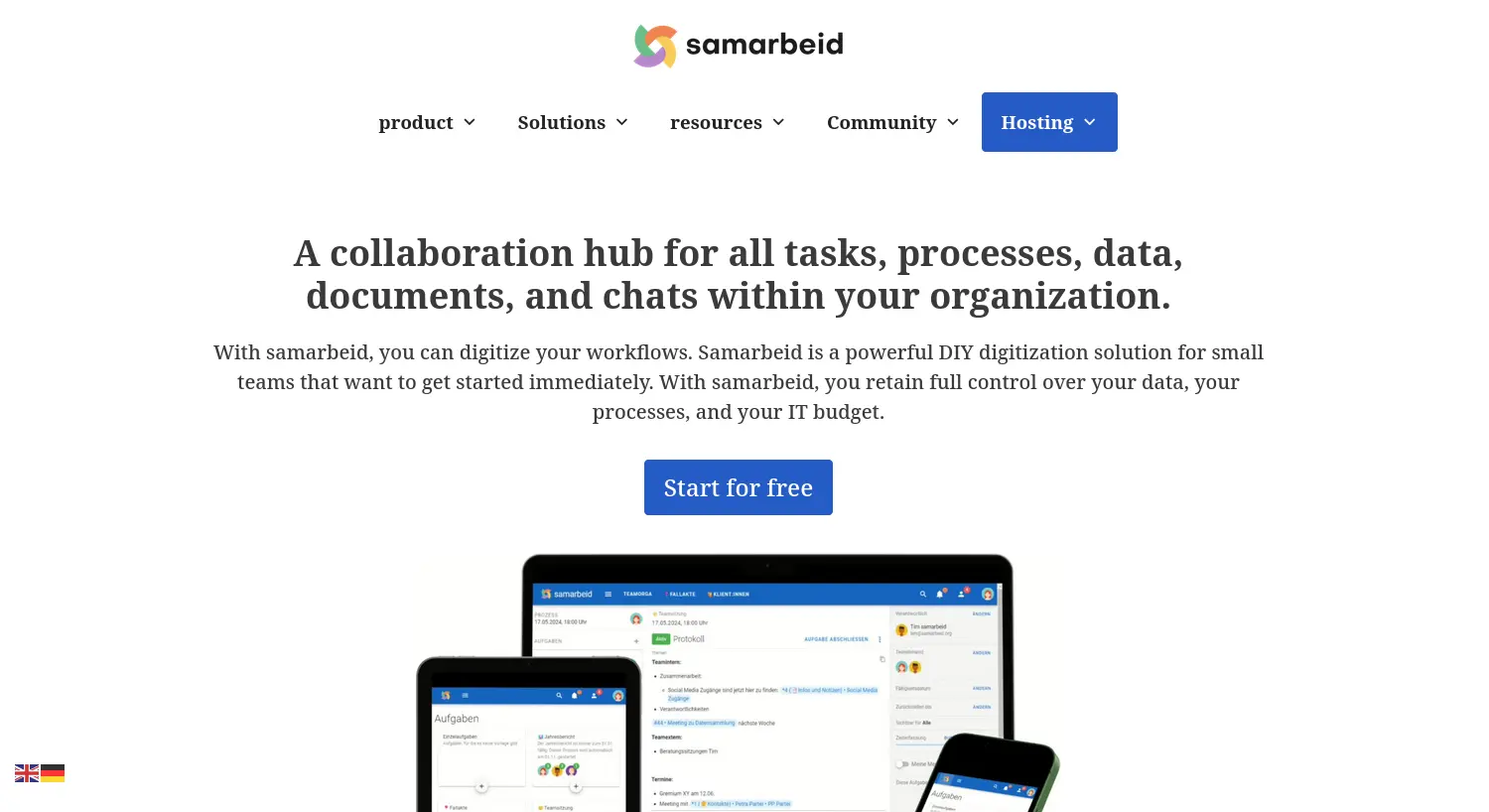 Website der Firma samarbeid