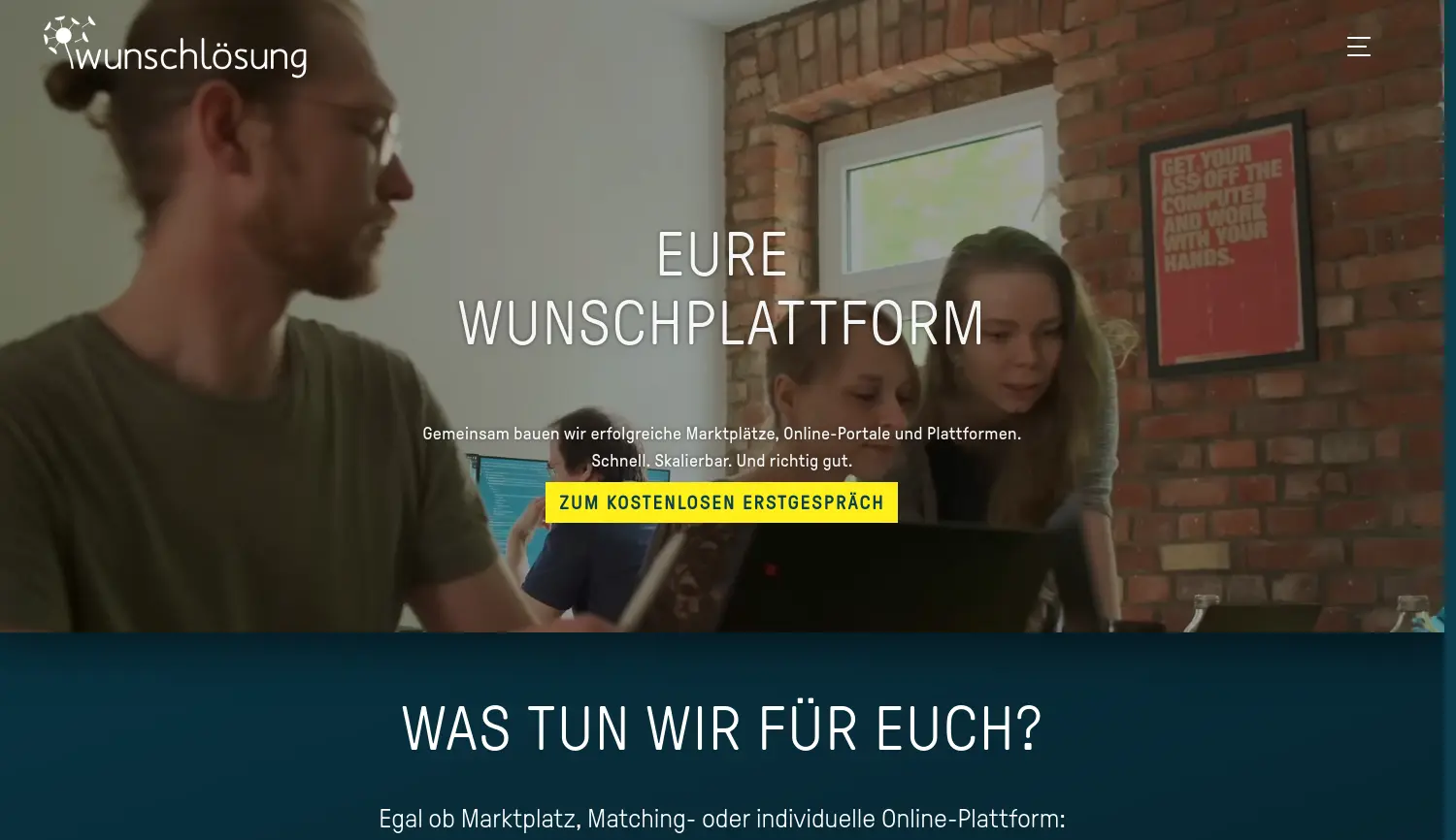 Website der Firma wunschlösung GmbH