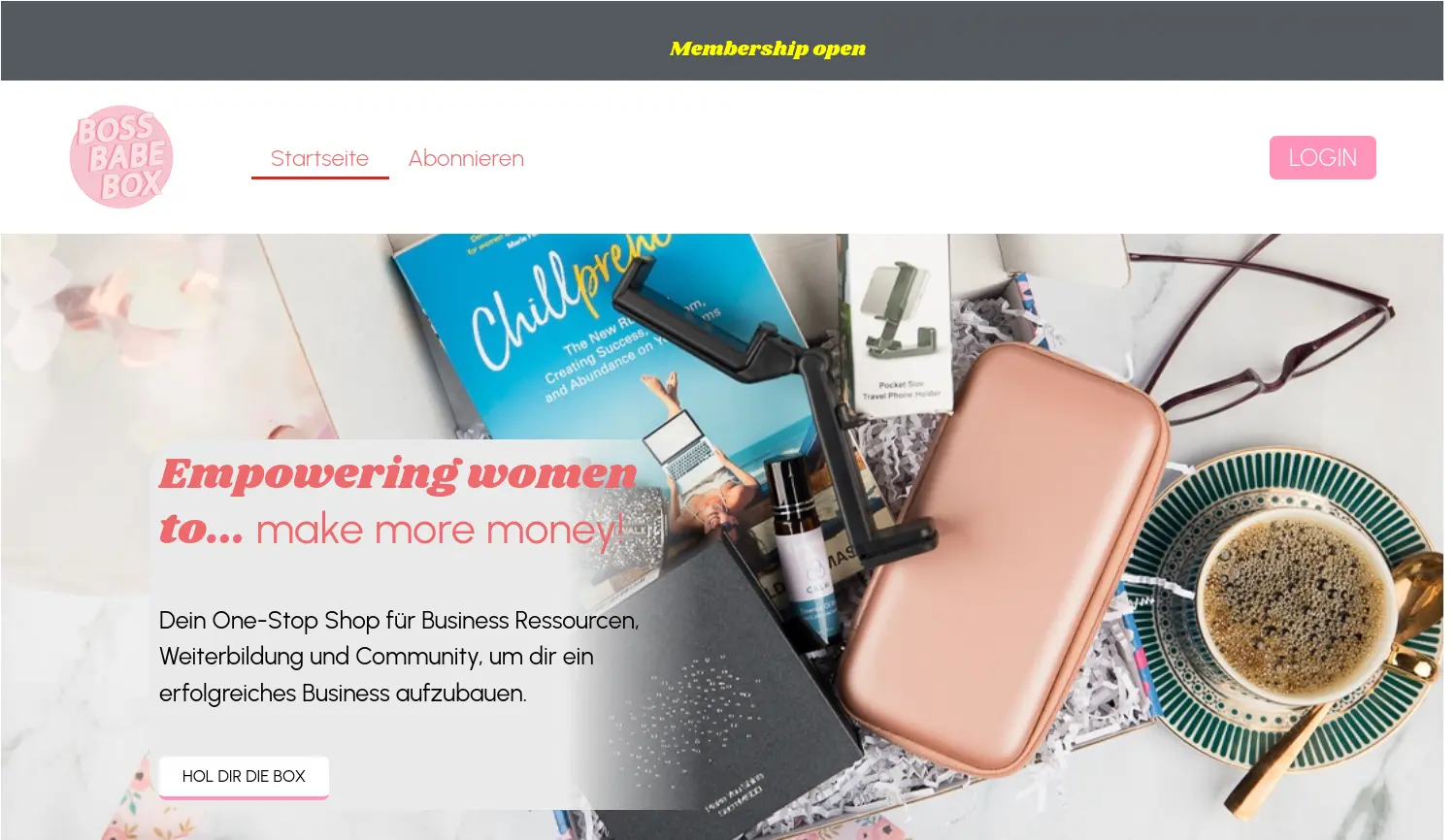 Website der Firma Boss Babe Box