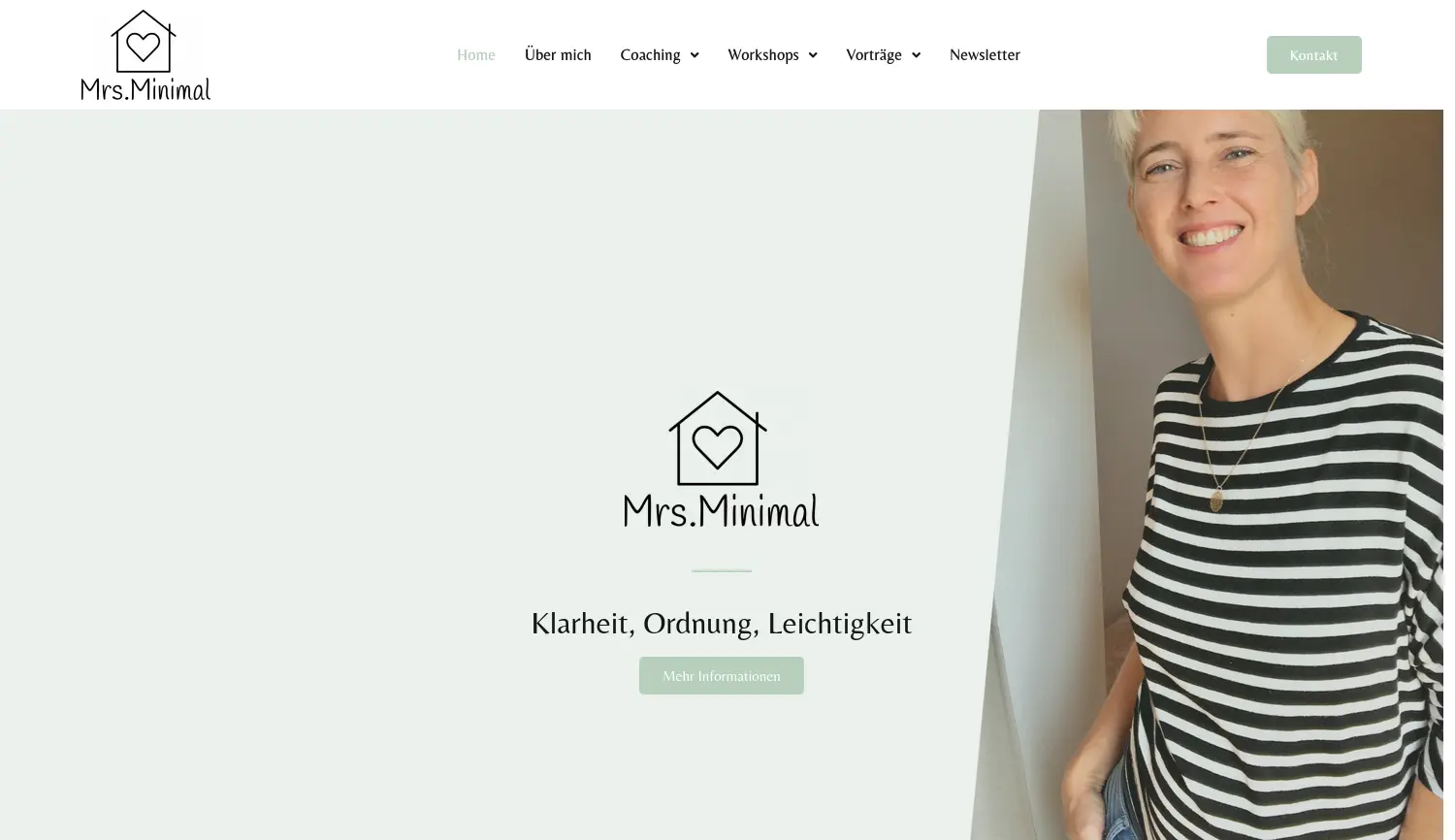 Website der Firma Mrs.Minimal / Theresa Ulrich