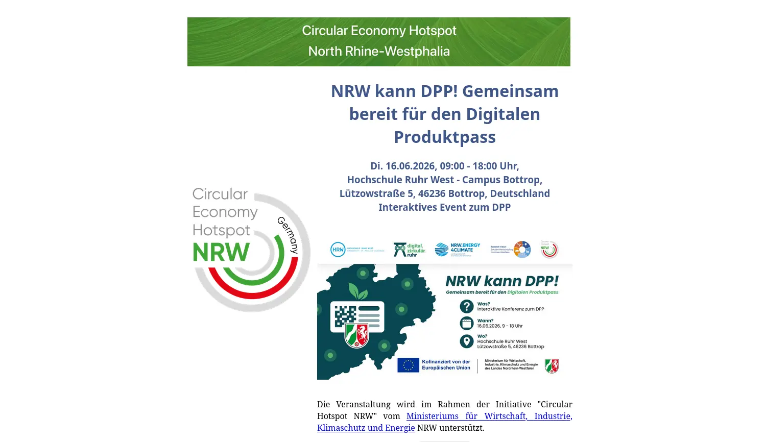 Website der Firma Ministerium für Wirtschaft, Industrie, Klimaschutz und Energie des Landes Nordrhein-Westfalen