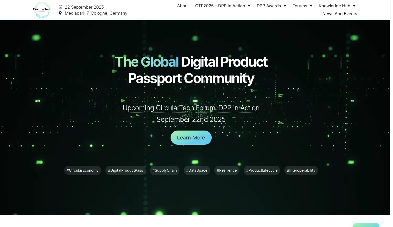 Website der Firma CircularTech Forum GmbH