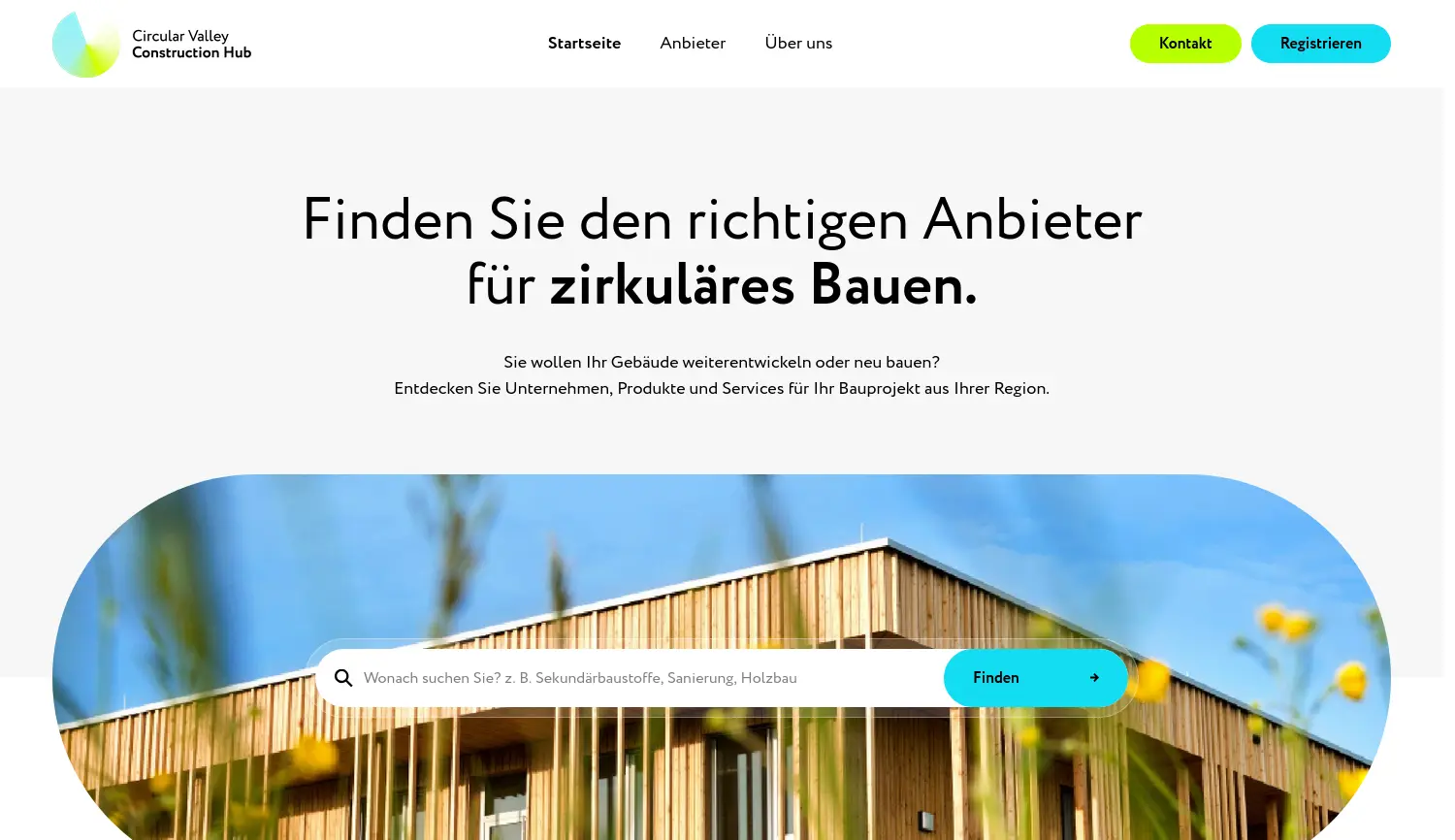Website der Firma Circular Valley Stiftung