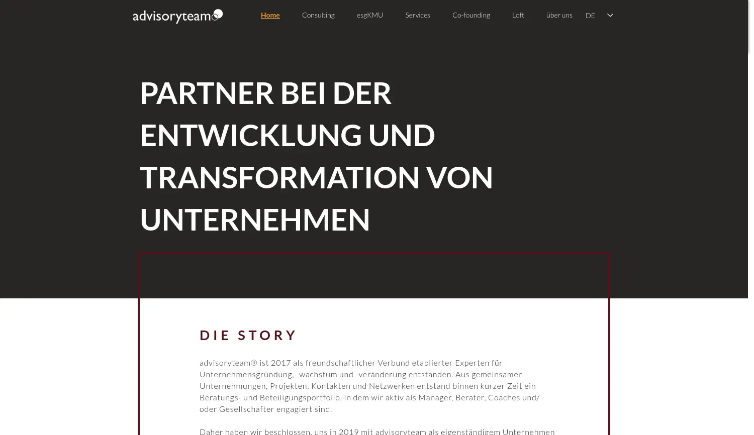 Website der Firma advisoryteam at³ GmbH