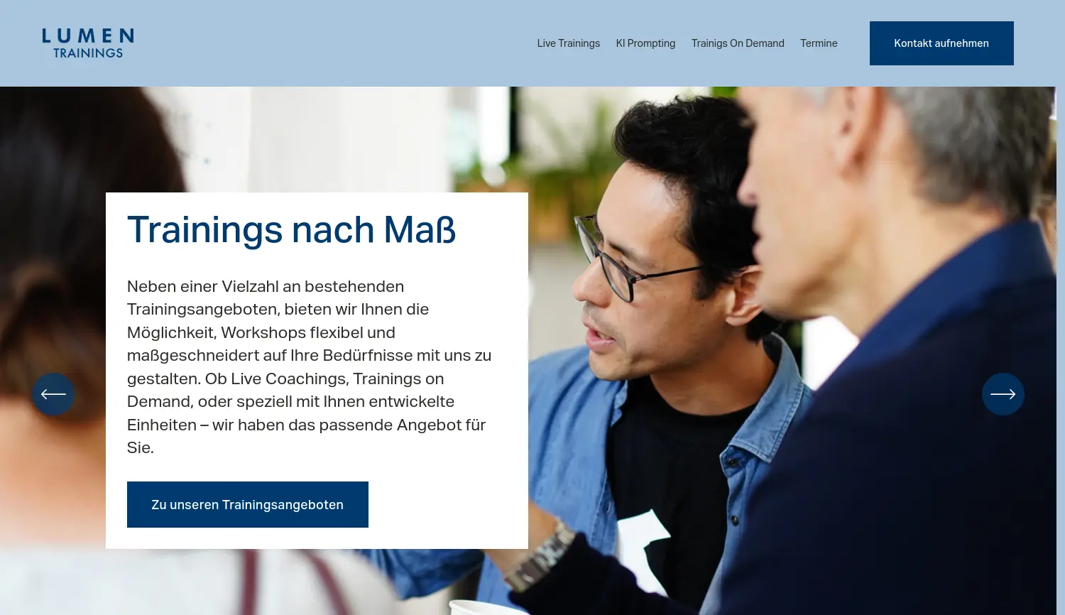 Website der Firma Lumen GmbH