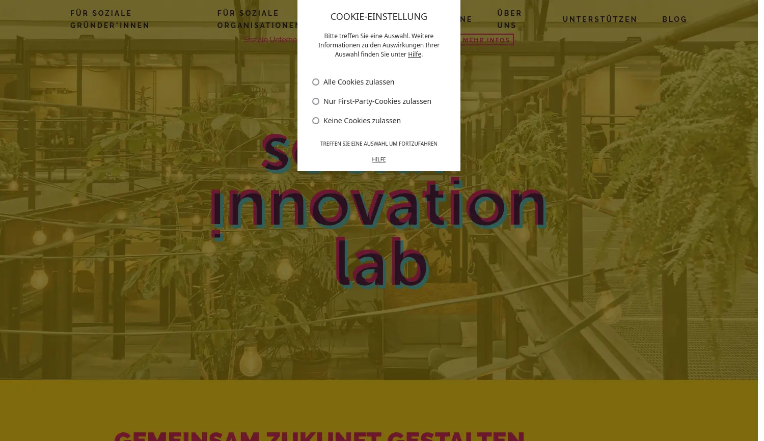 Website der Firma Grünhof e.V. – Verein für gesellschaftliche Innovation