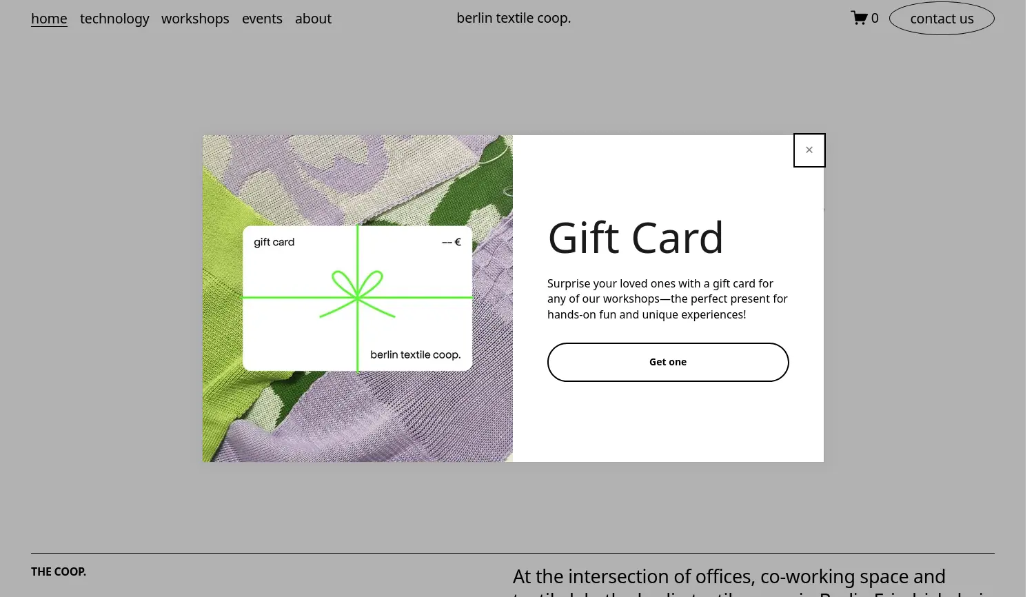 Website der Firma berlin textile coop.