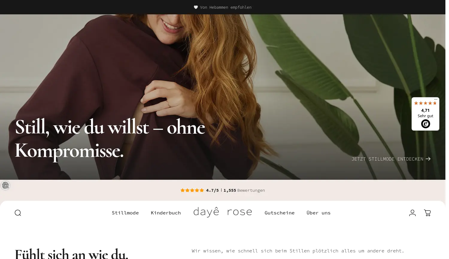 Website der Firma dayê rose