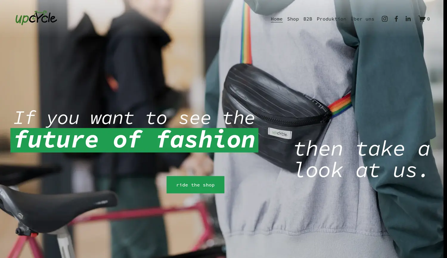 Website der Firma Upcycle bags