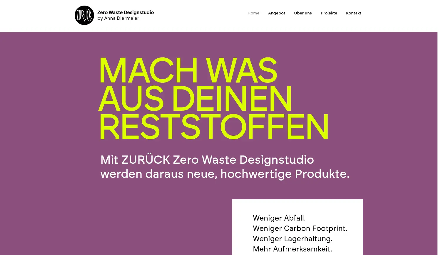 Website der Firma Anna Diermeier