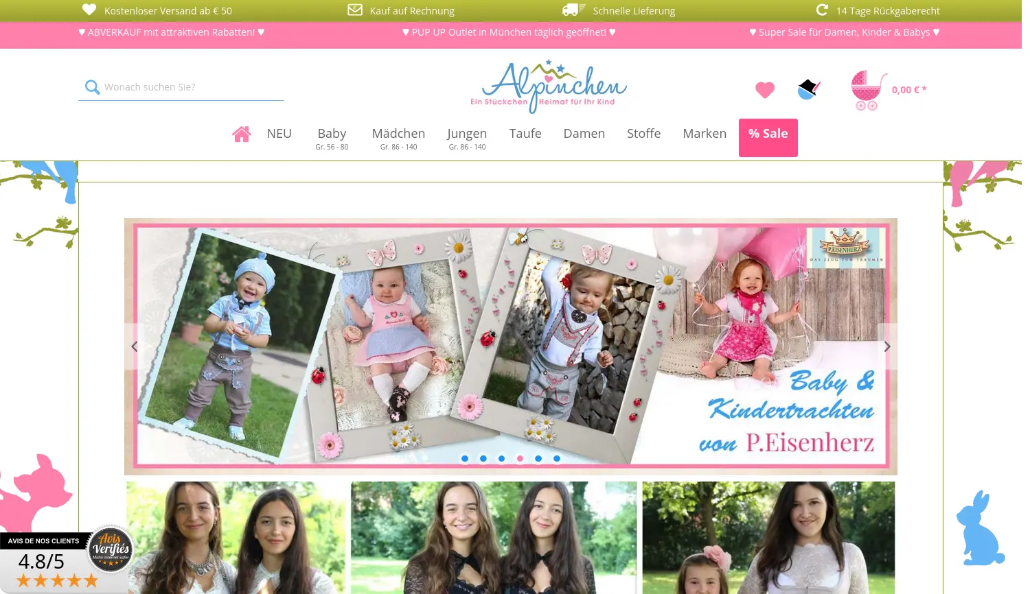 Website der Firma Alpinchen