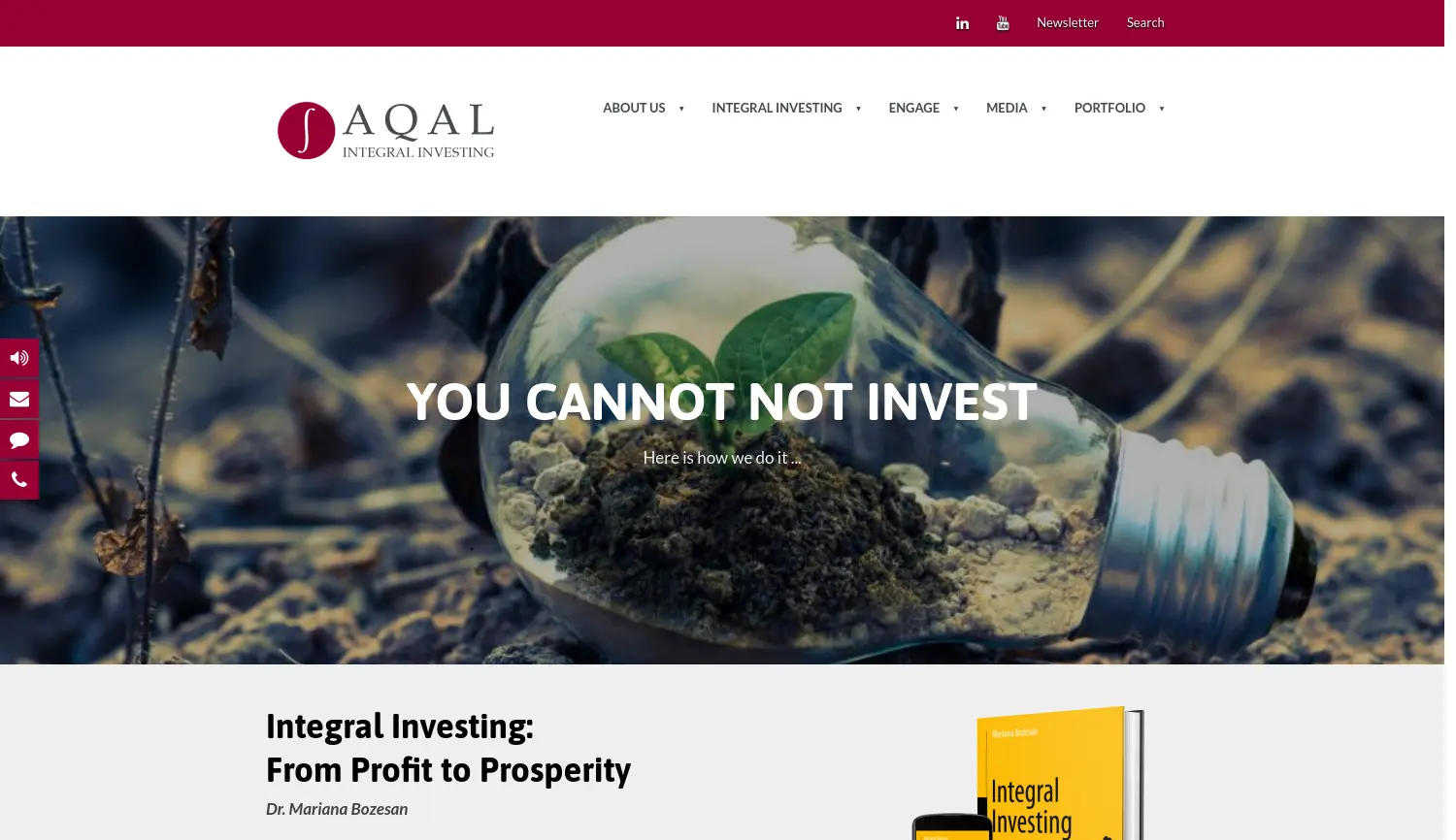 Website der Firma AQAL Capital GmbH