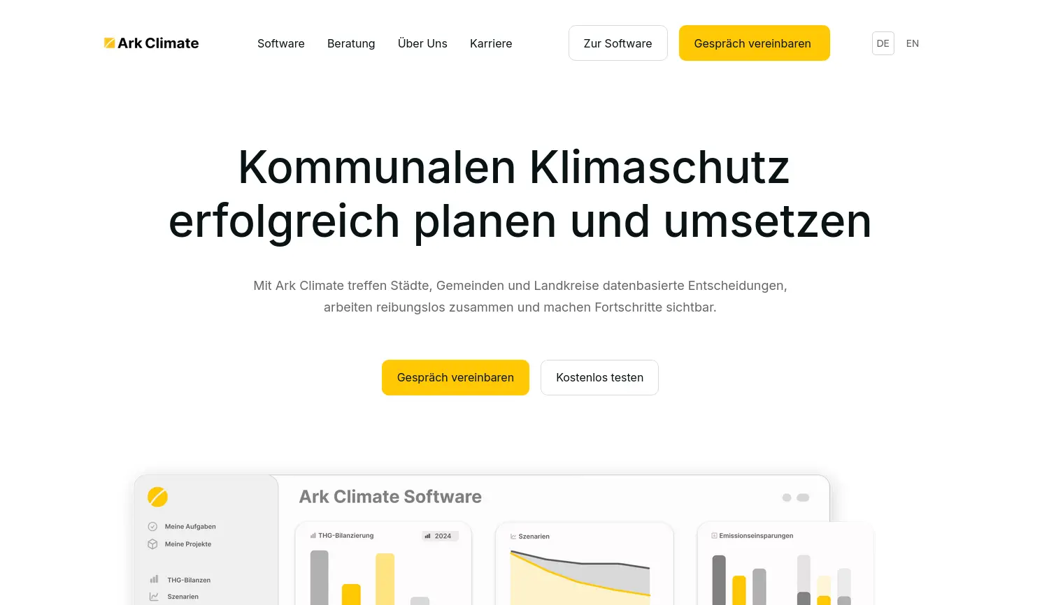 Website der Firma Ark Software GmbH