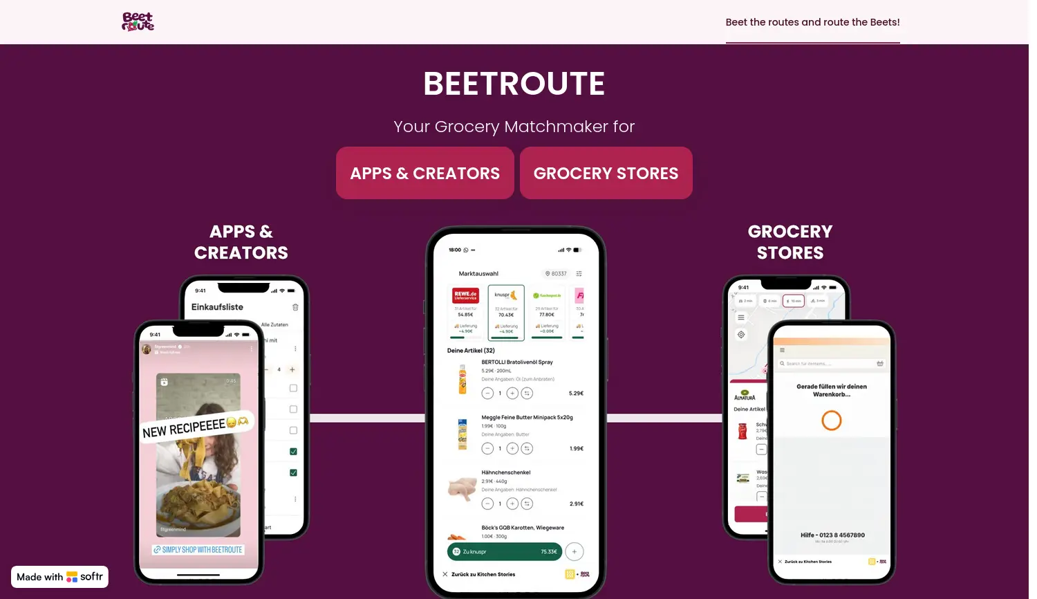 Website der Firma Beetroute GmbH
