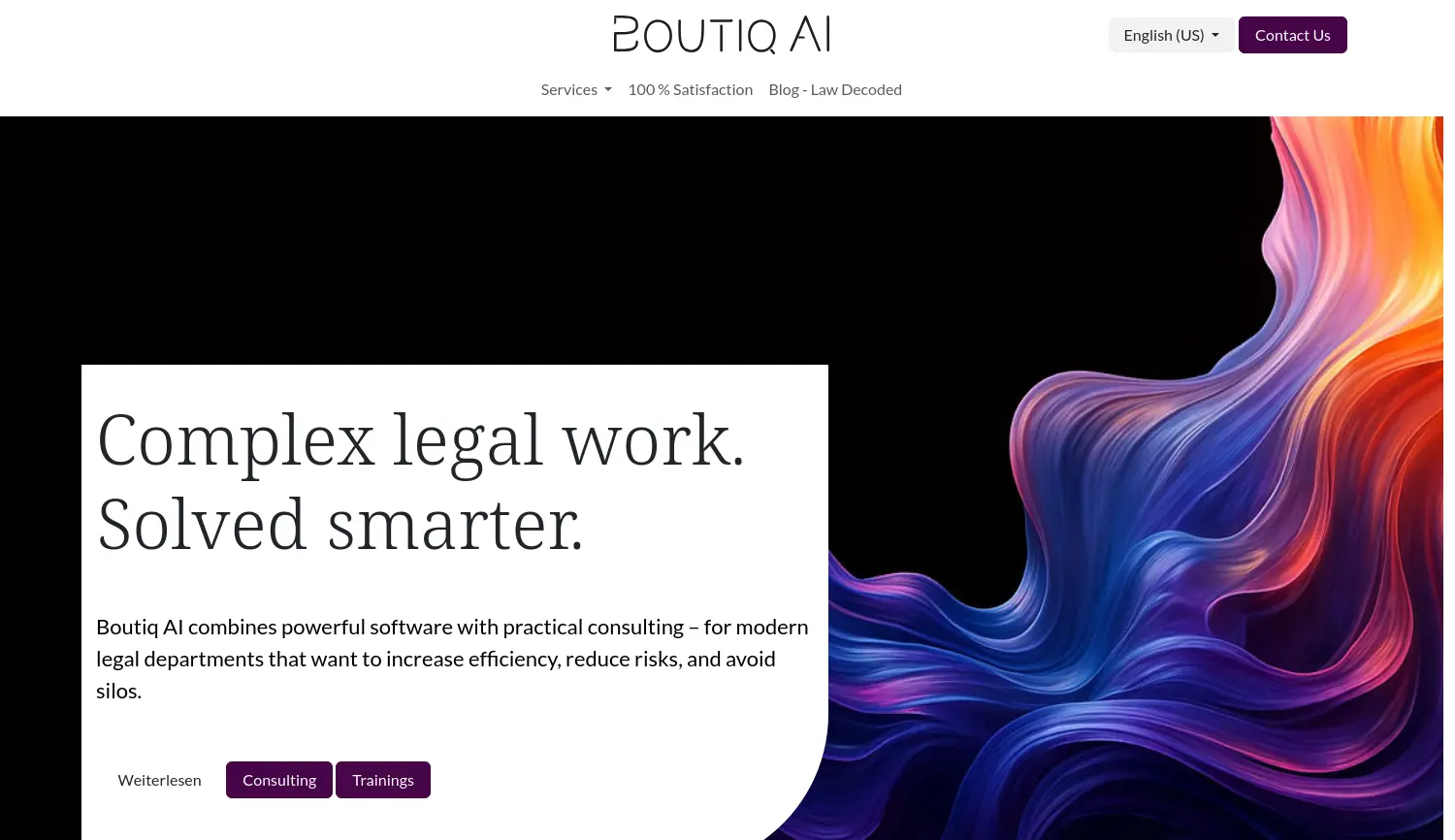 Website der Firma boutiq ai GmbH