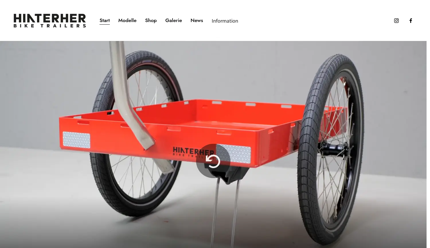 Website der Firma Hinterher GmbH