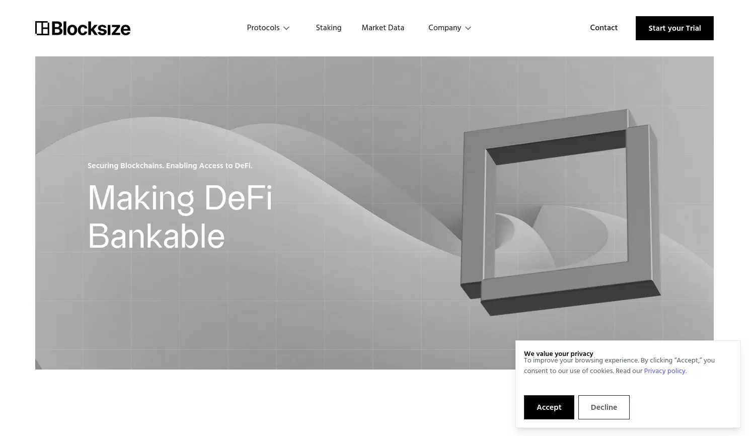 Website der Firma Blocksize Capital GmbH