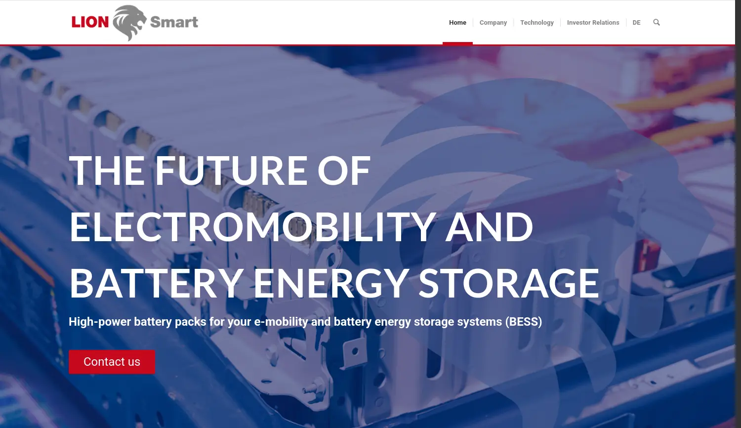 Website der Firma LION Smart GmbH