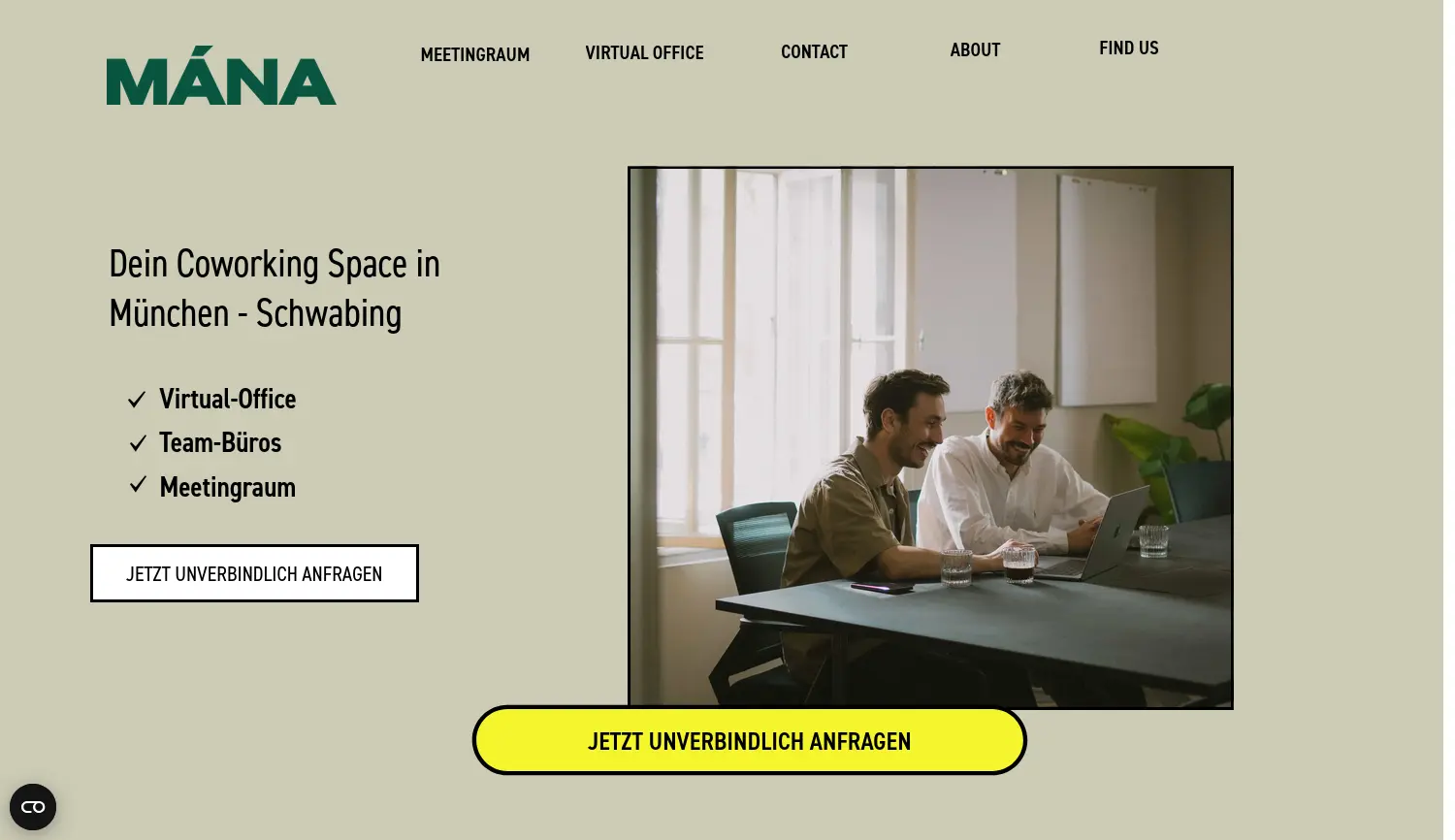 Website der Firma MANA