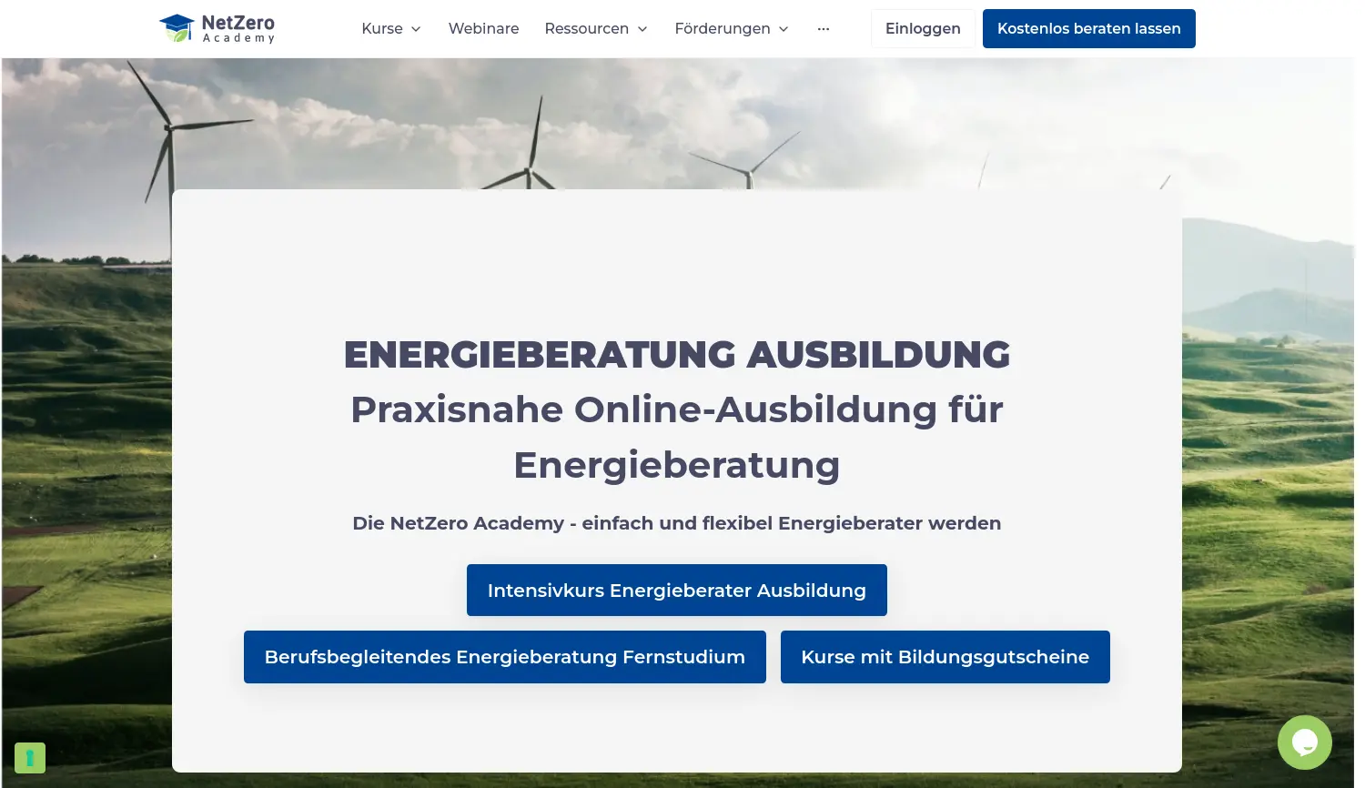 Website der Firma NetZero GmbH