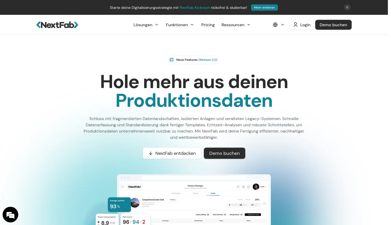 Website der Firma NextFab GmbH