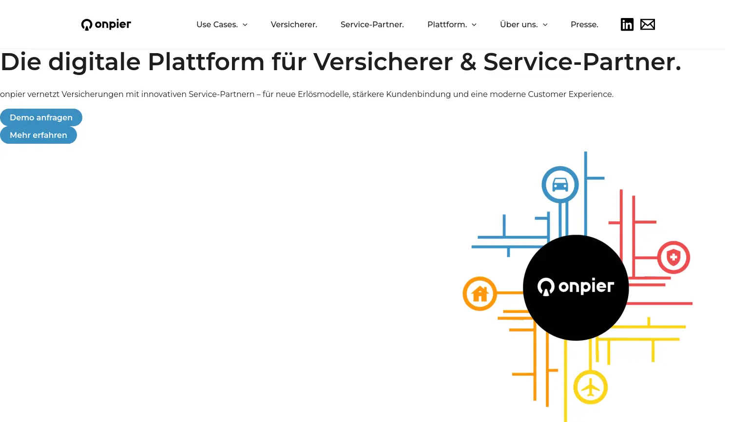 Website der Firma onpier GmbH