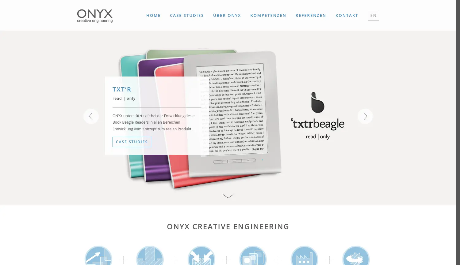 Website der Firma ONYX GmbH