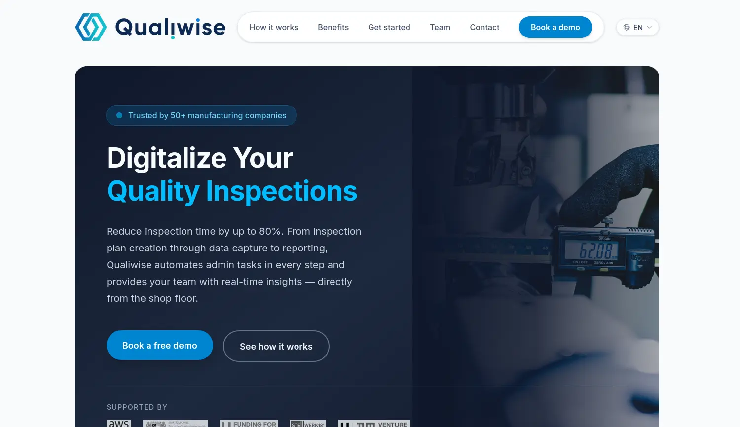 Website der Firma Qualiwise GmbH