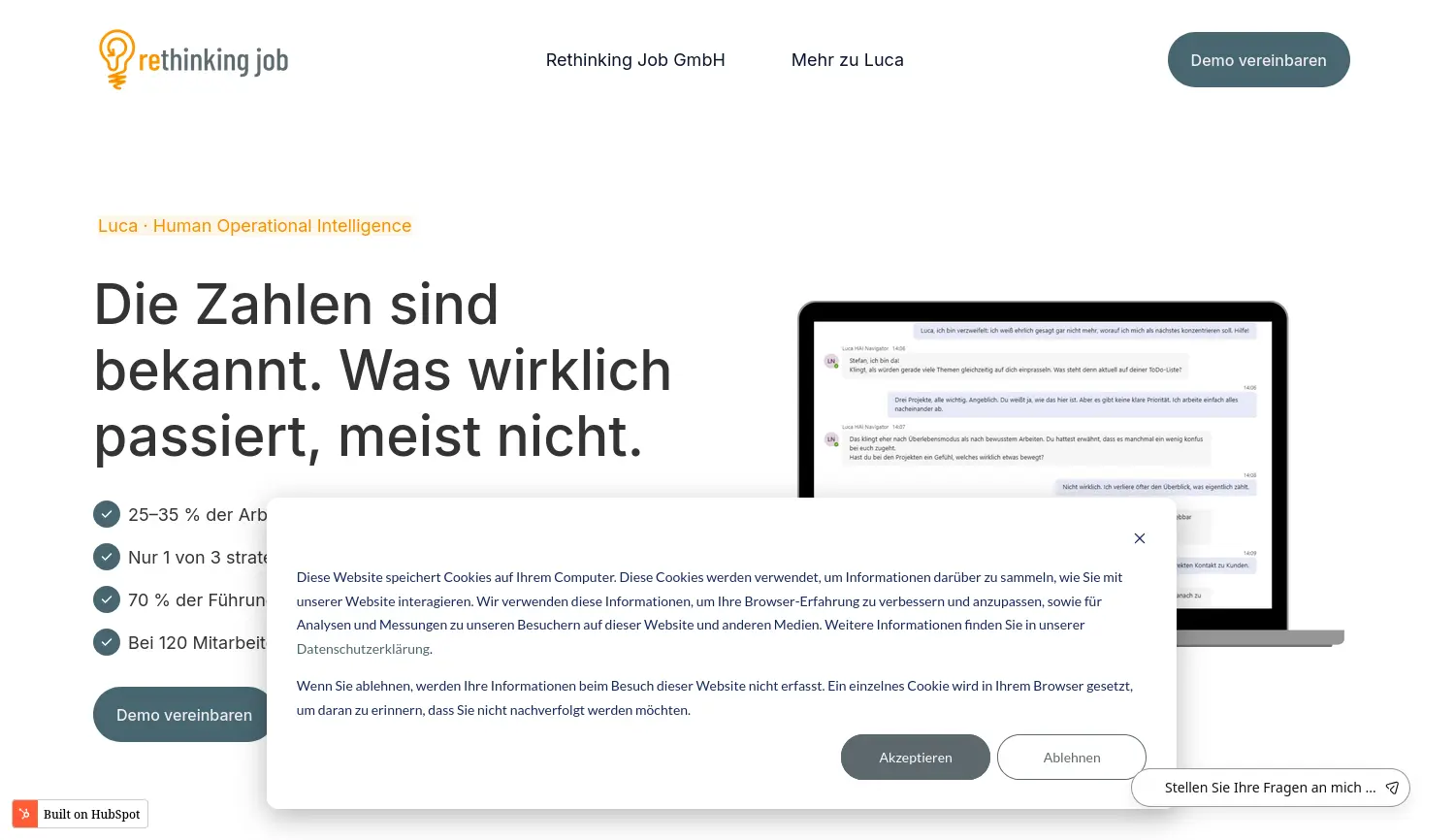 Website der Firma Rethinking Job GmbH