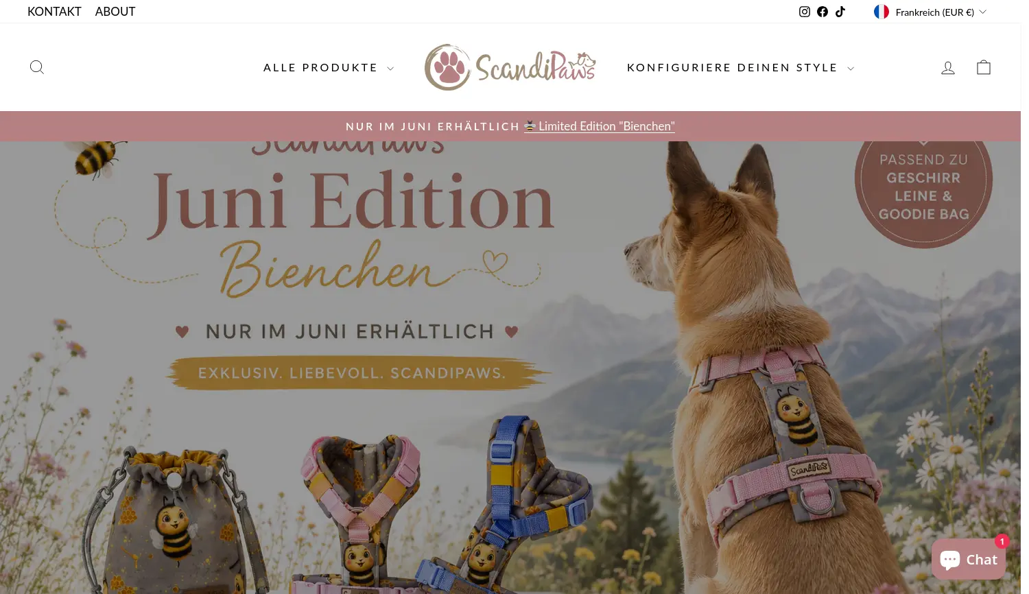 Website der Firma ScandiPaws