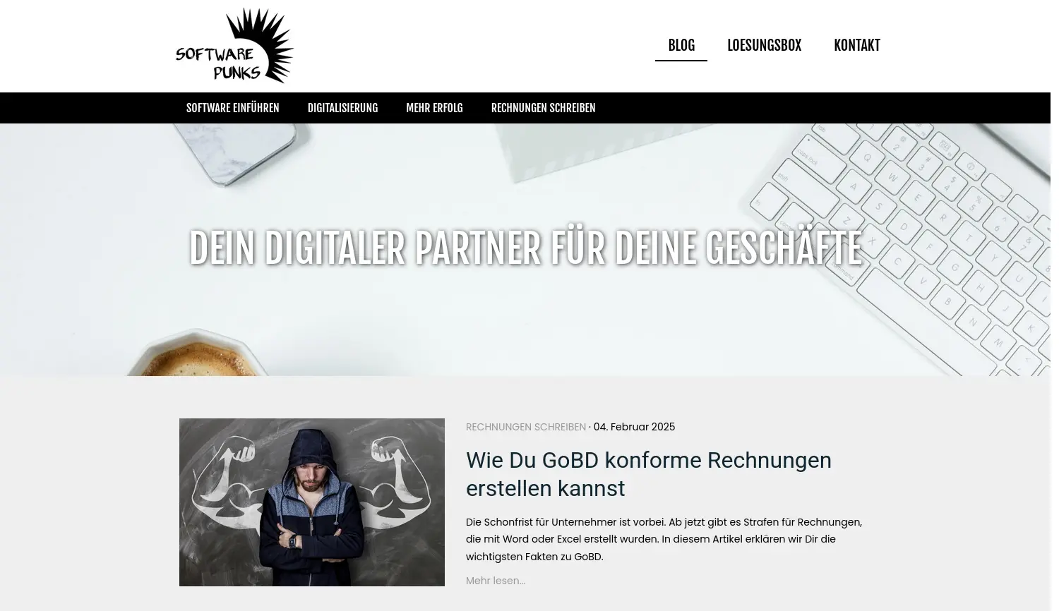 Website der Firma Softwarepunks GmbH