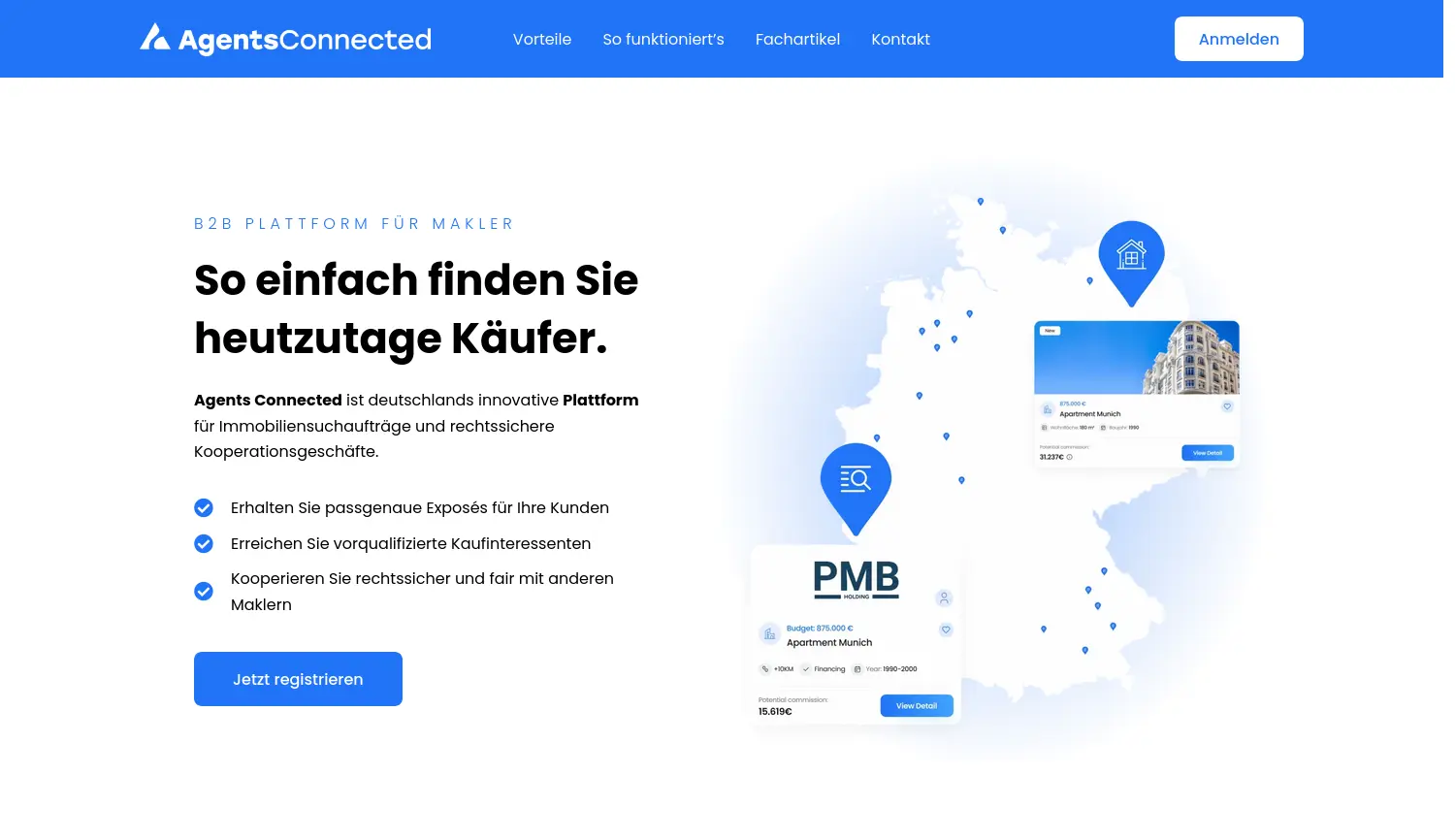 Website der Firma Agents Connected GmbH