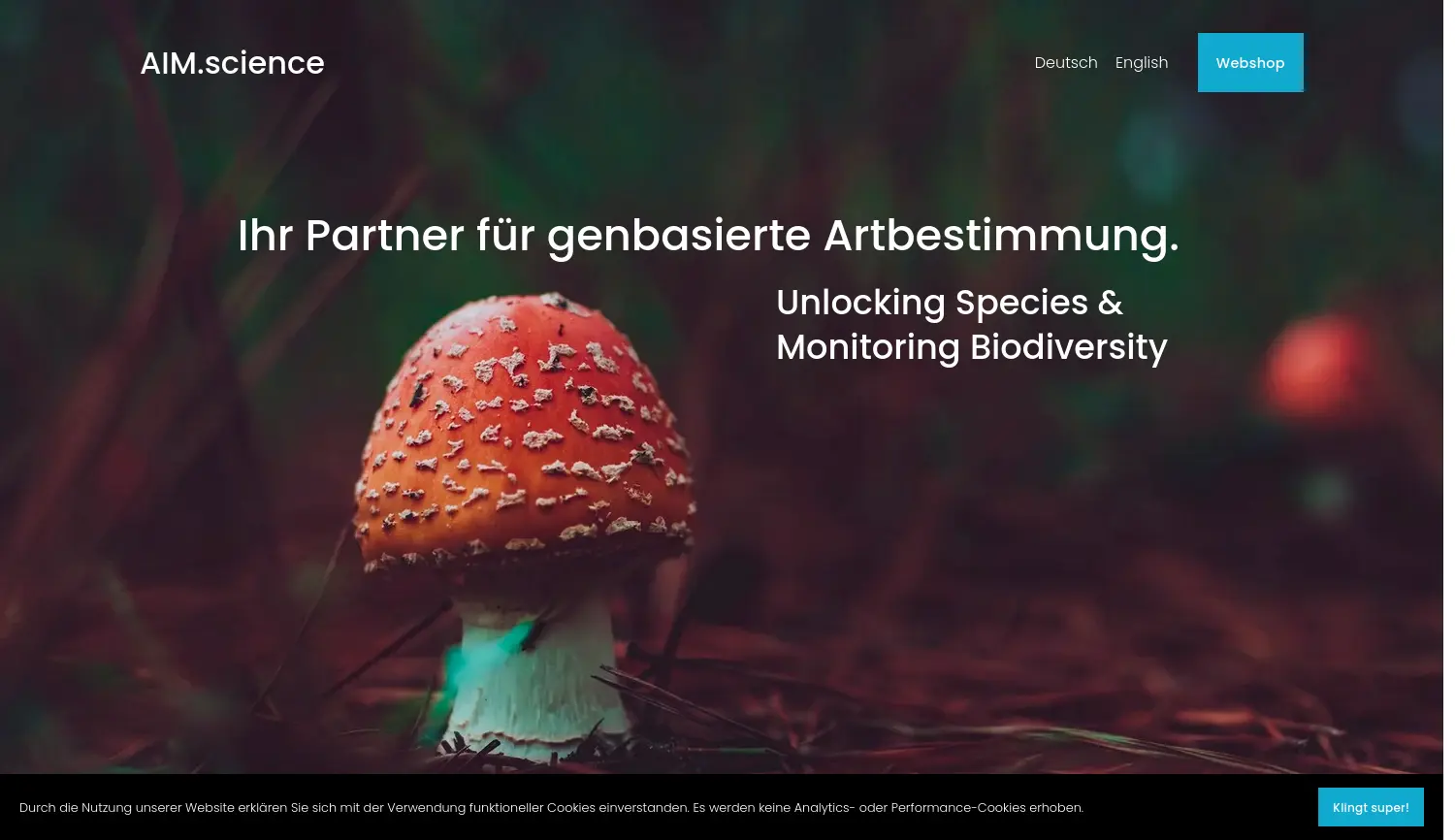 Website der Firma AIM - Advanced Identification Methods GmbH