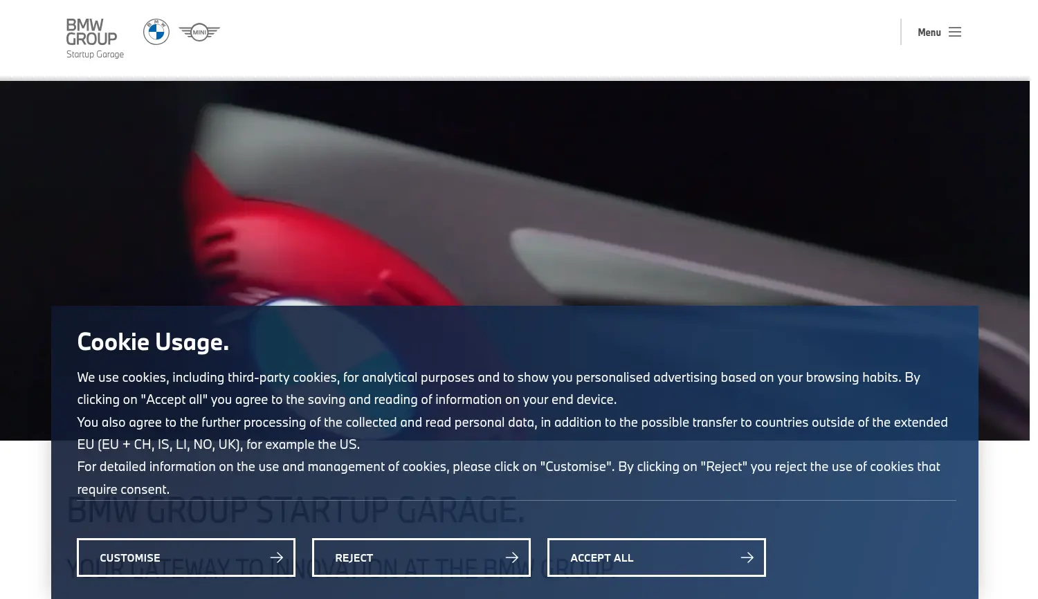 Website der Firma Bayerische Motoren Werke Aktiengesellschaft