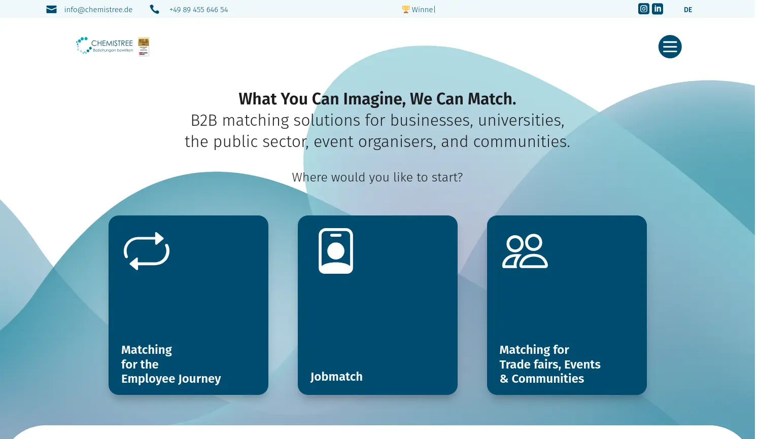 Website der Firma CHEMISTREEE GmbH