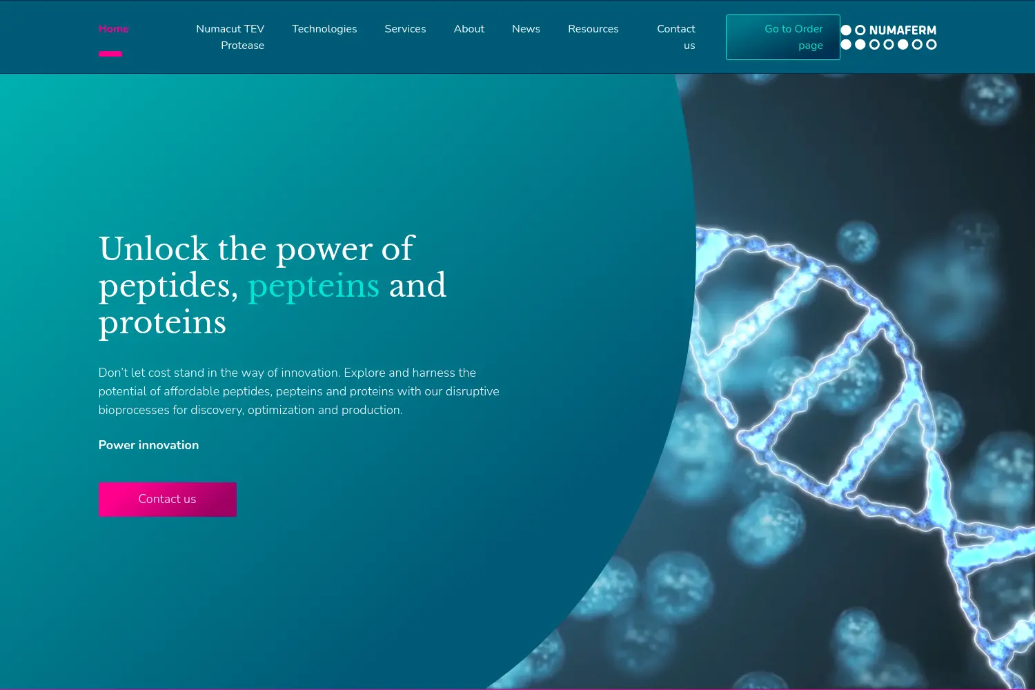 Website der Firma Numaferm GmbH
