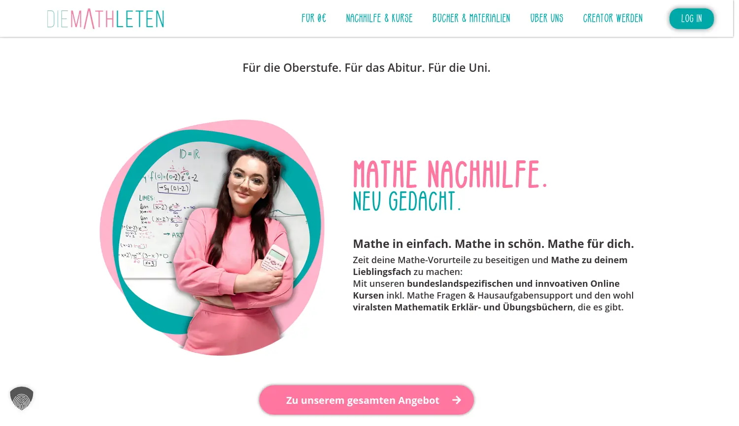 Website der Firma Die Mathleten
